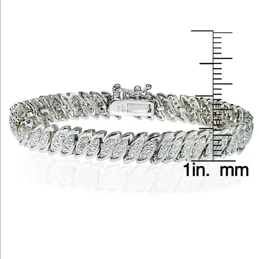 New Genuine 1.25ctw Diamond Tennis Bracelet .925 Sterling Silver 7.5”!